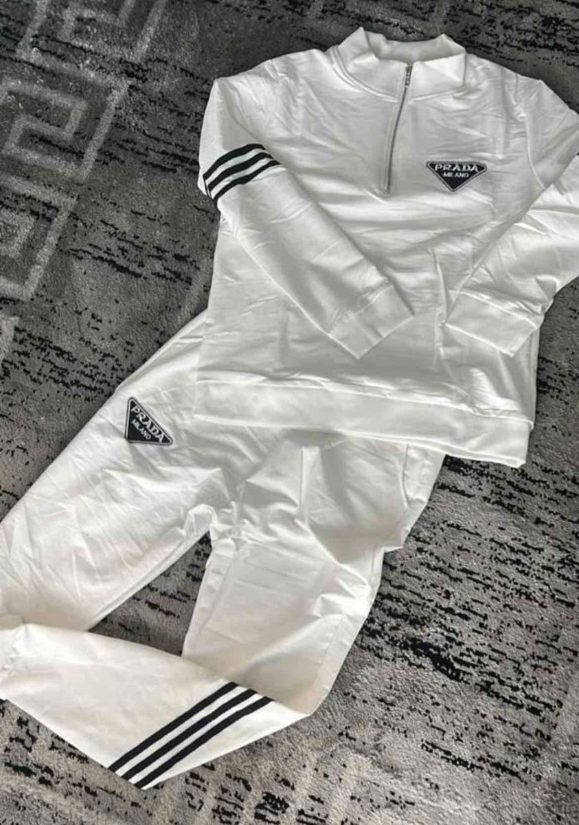 New womens white prada tracksuit size M