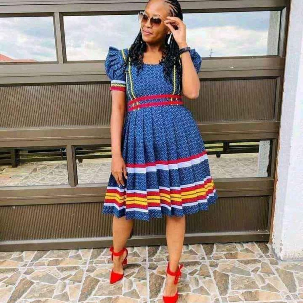 Women Beautiful sepedi traditional dress Yaga SA