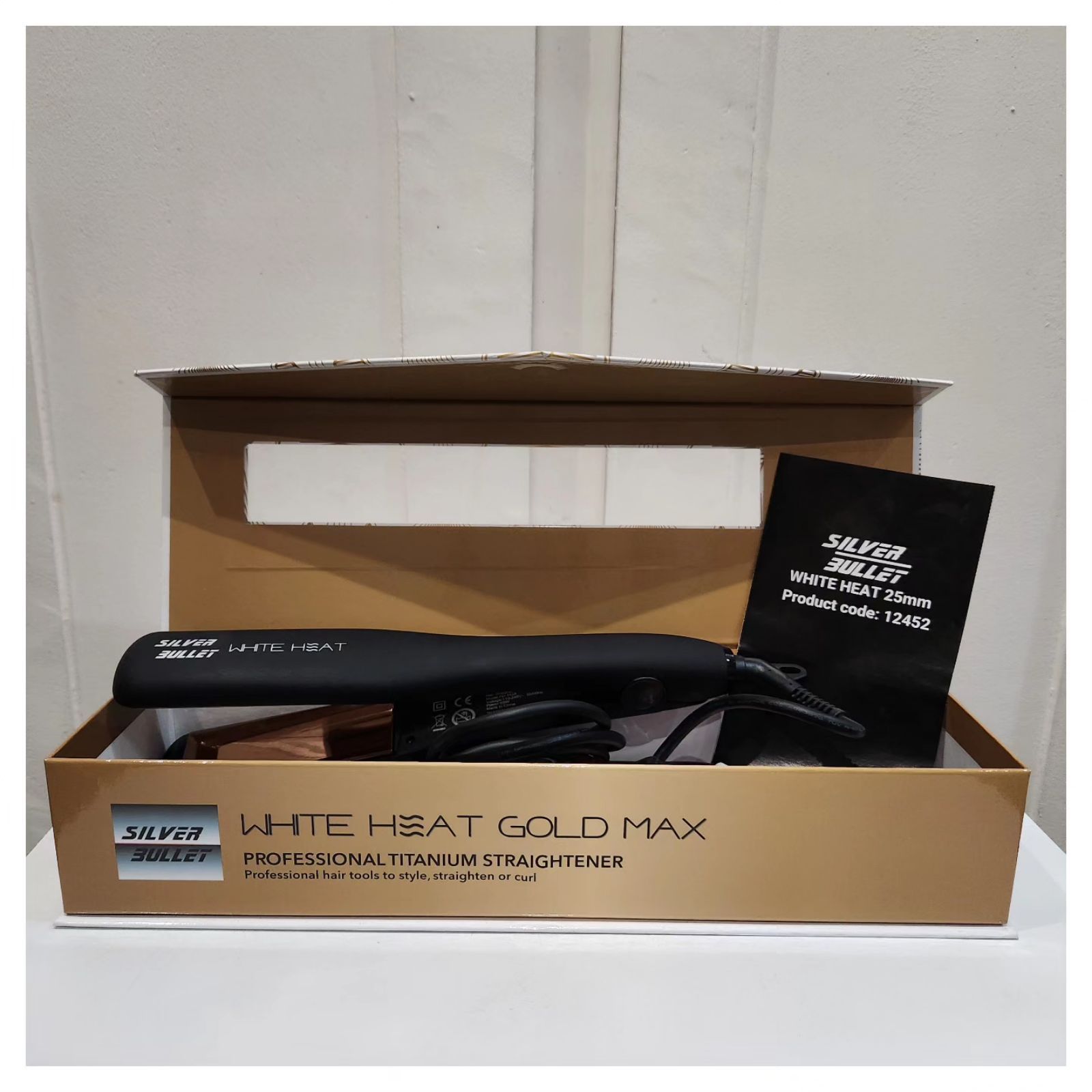 Silver bullet white shop heat flat iron