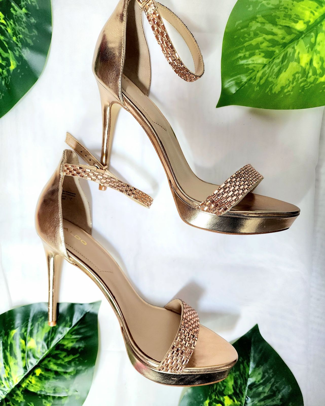 Aldo gold 2024 high heels