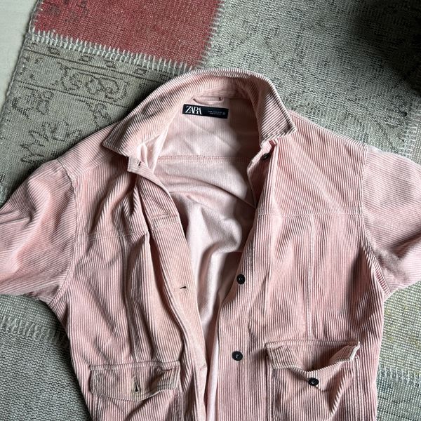 Pink cord jacket zara sales