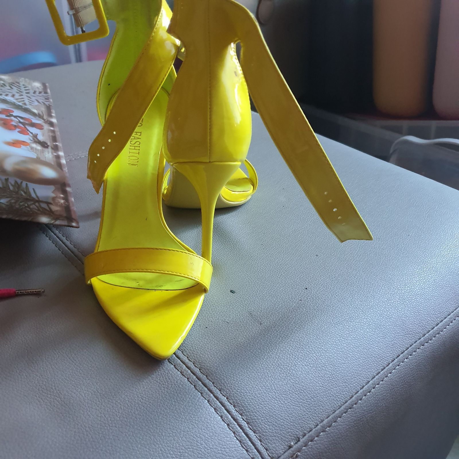 Bright yellow hot sale high heels