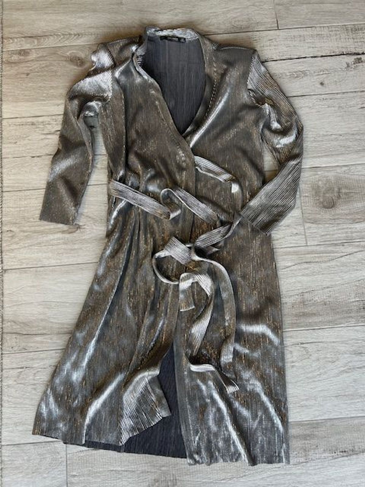 Silver wrap dress zara new arrivals