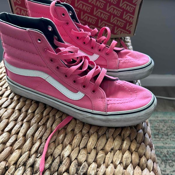 Womens pink 2025 high top vans