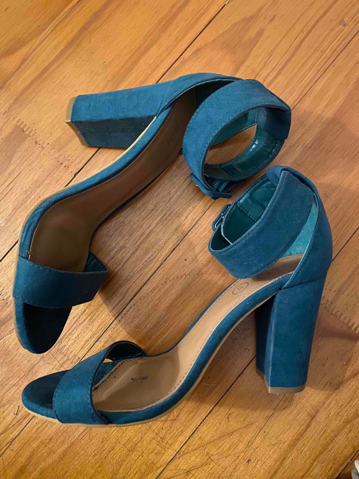 Teal hot sale block heels