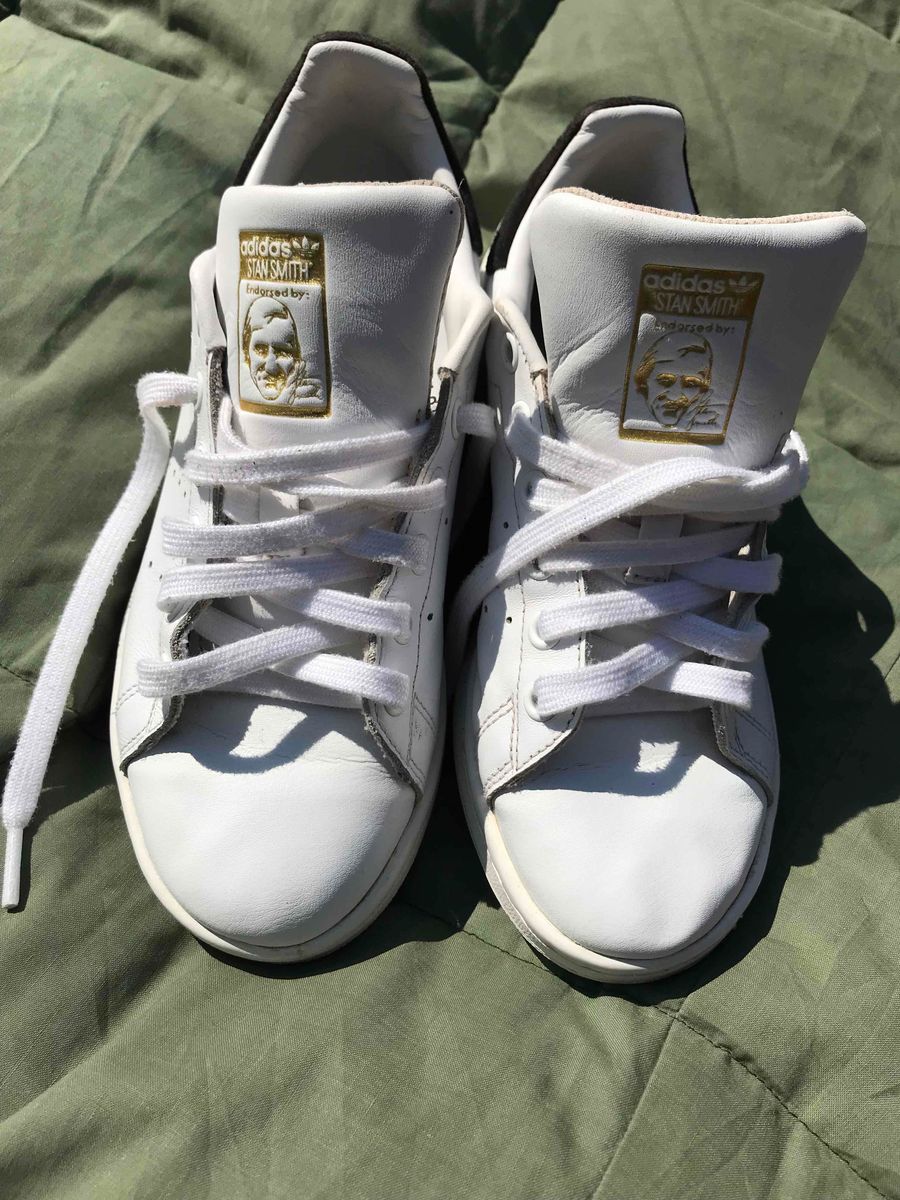 Harga adidas stan smith white gold online