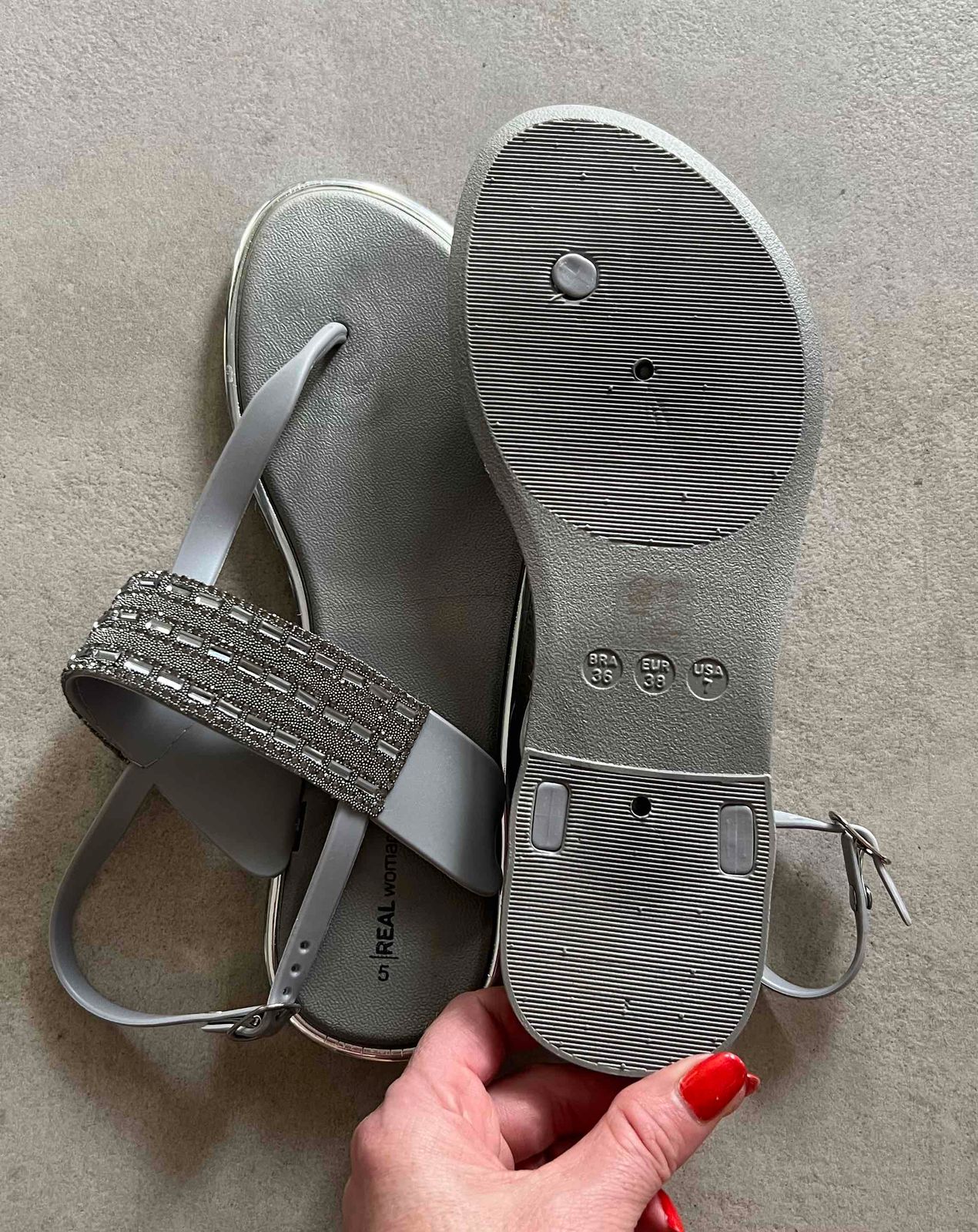 Real on sale silver sandals