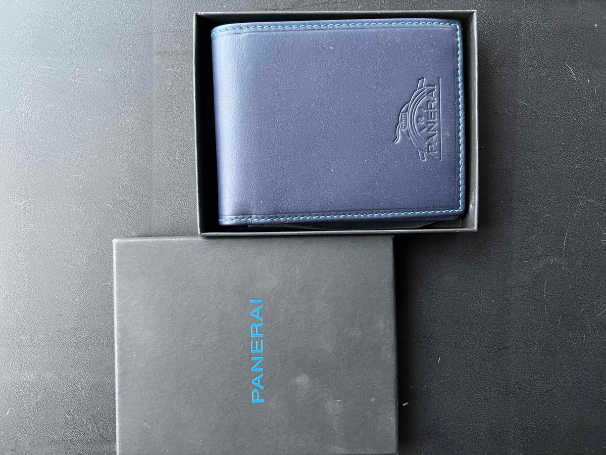 Men Original Panerai Wallet Blue leather Yaga SA