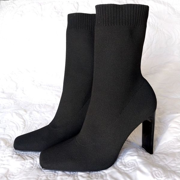 Womens Boots Knitted Sock Boots Zara ZARA WOMAN LADIES BLACK