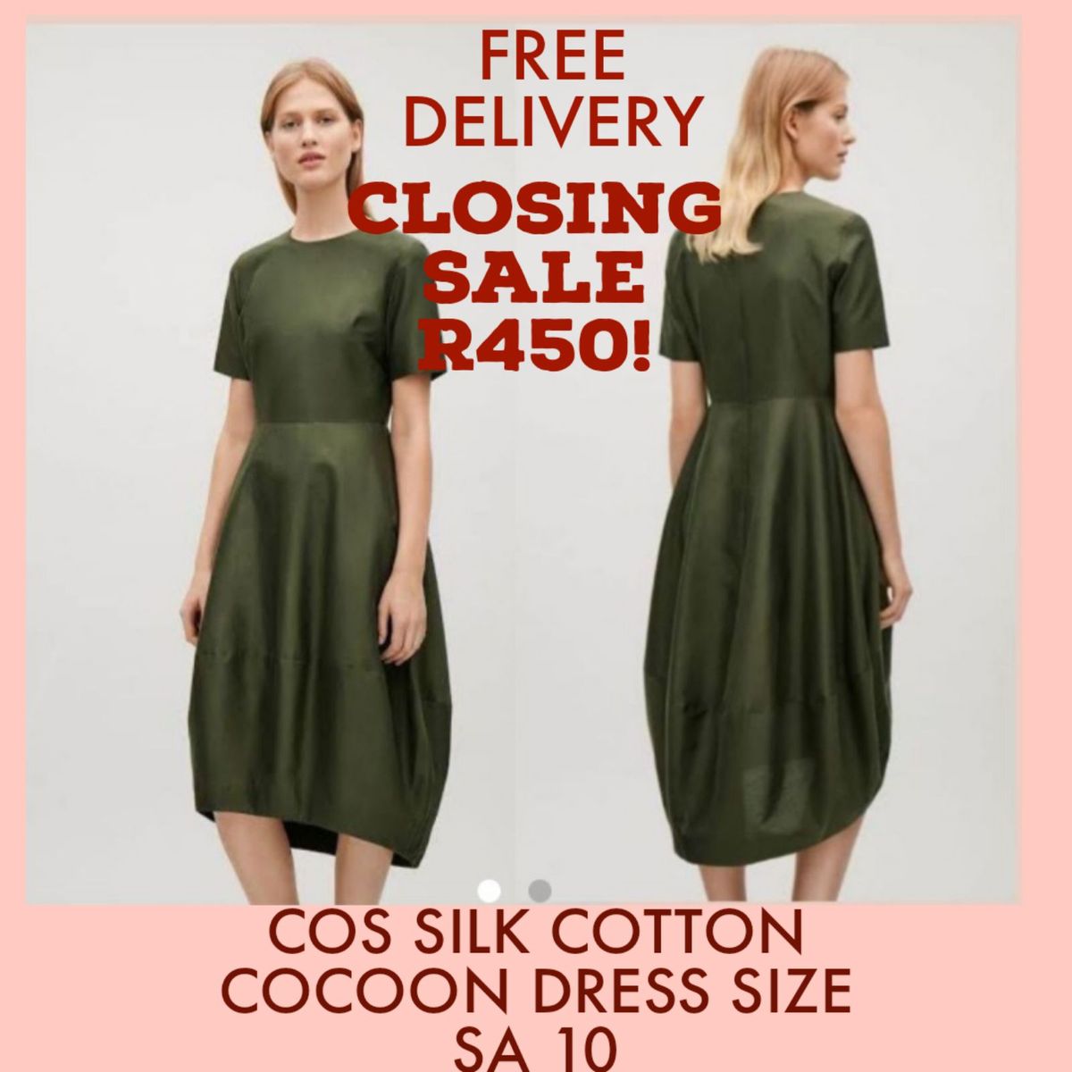 Midi Dress Cos Cocoon Dress Green Cotton Solid A-Line Dress Blue Olive Vedora Midi Dress Cos Cocoon Dress Green Cotton Solid A-Line Dress Blue Olive Vedora