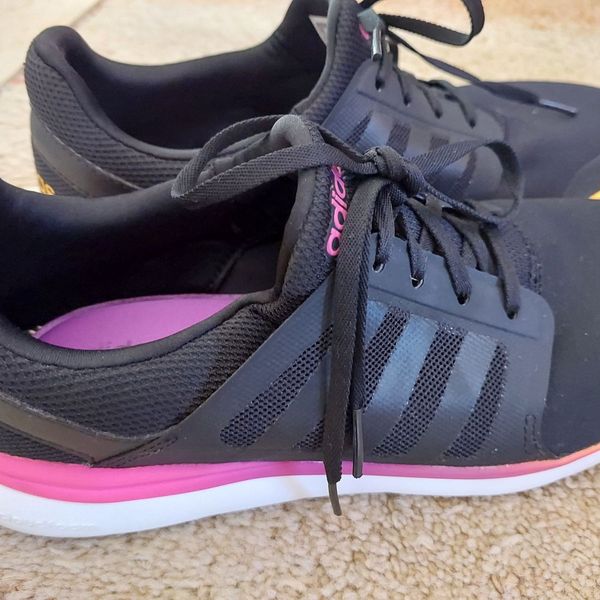 Adidas neo cloudfoam clearance black and pink