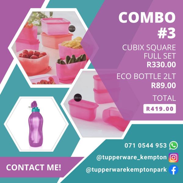 Tupperware Southern Africa - Cubix Square (650ml x 4) - R180 SAVE OVER R50  Shop online