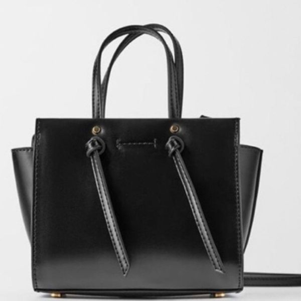 MINI CITY BAG WITH KNOTS - Black