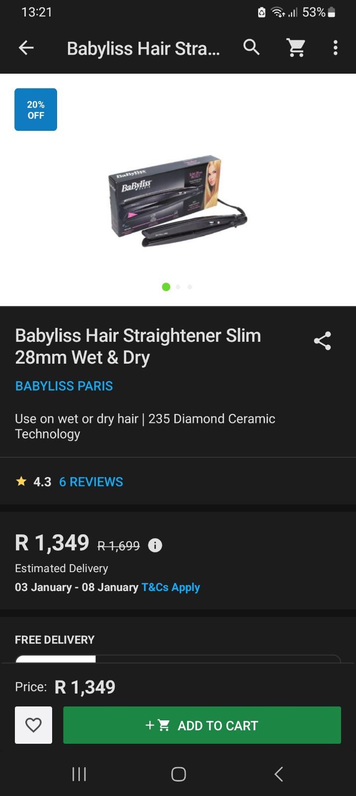 Babyliss wet and dry slim 28mm best sale