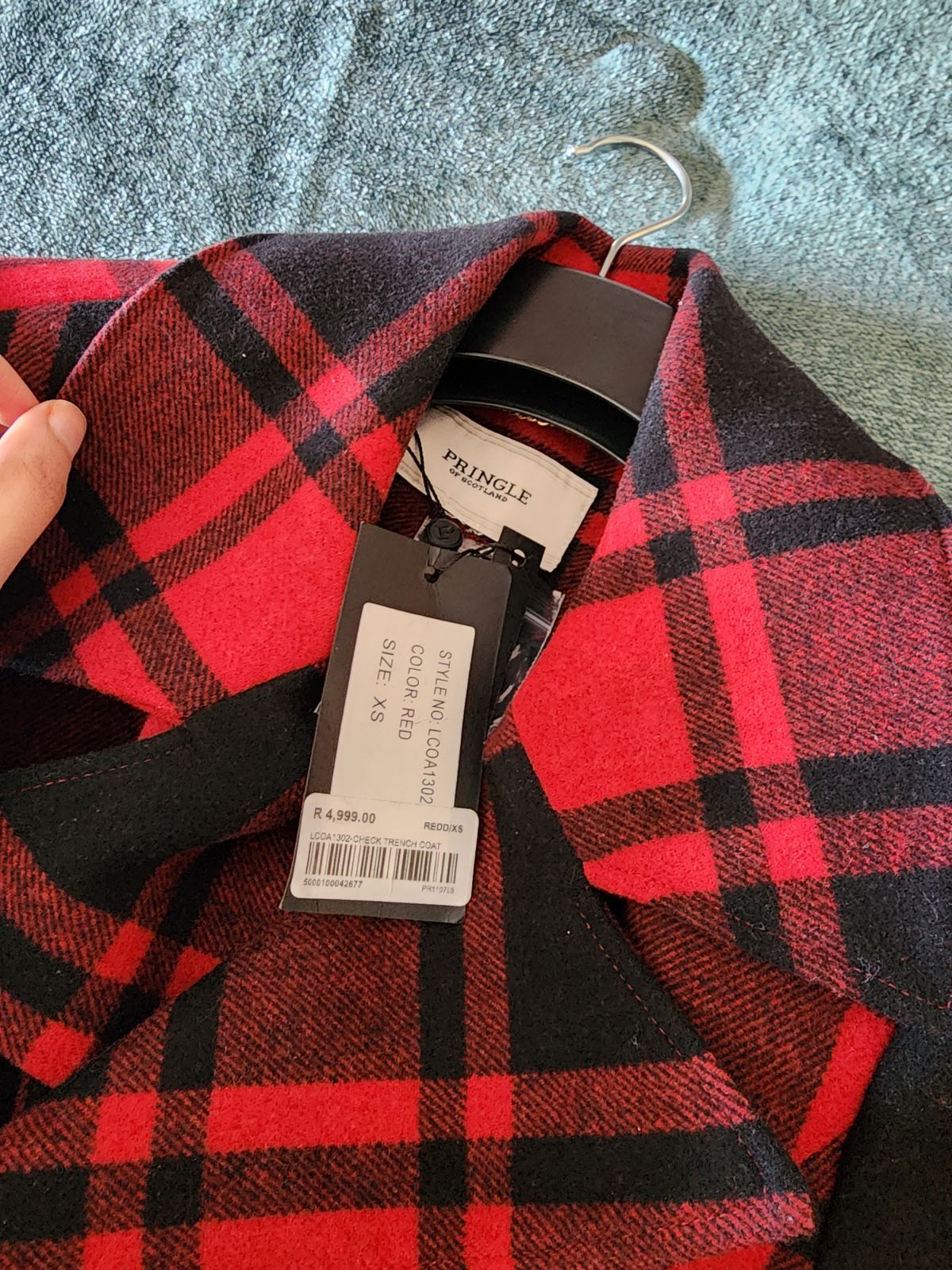 Red tartan coat on sale primark