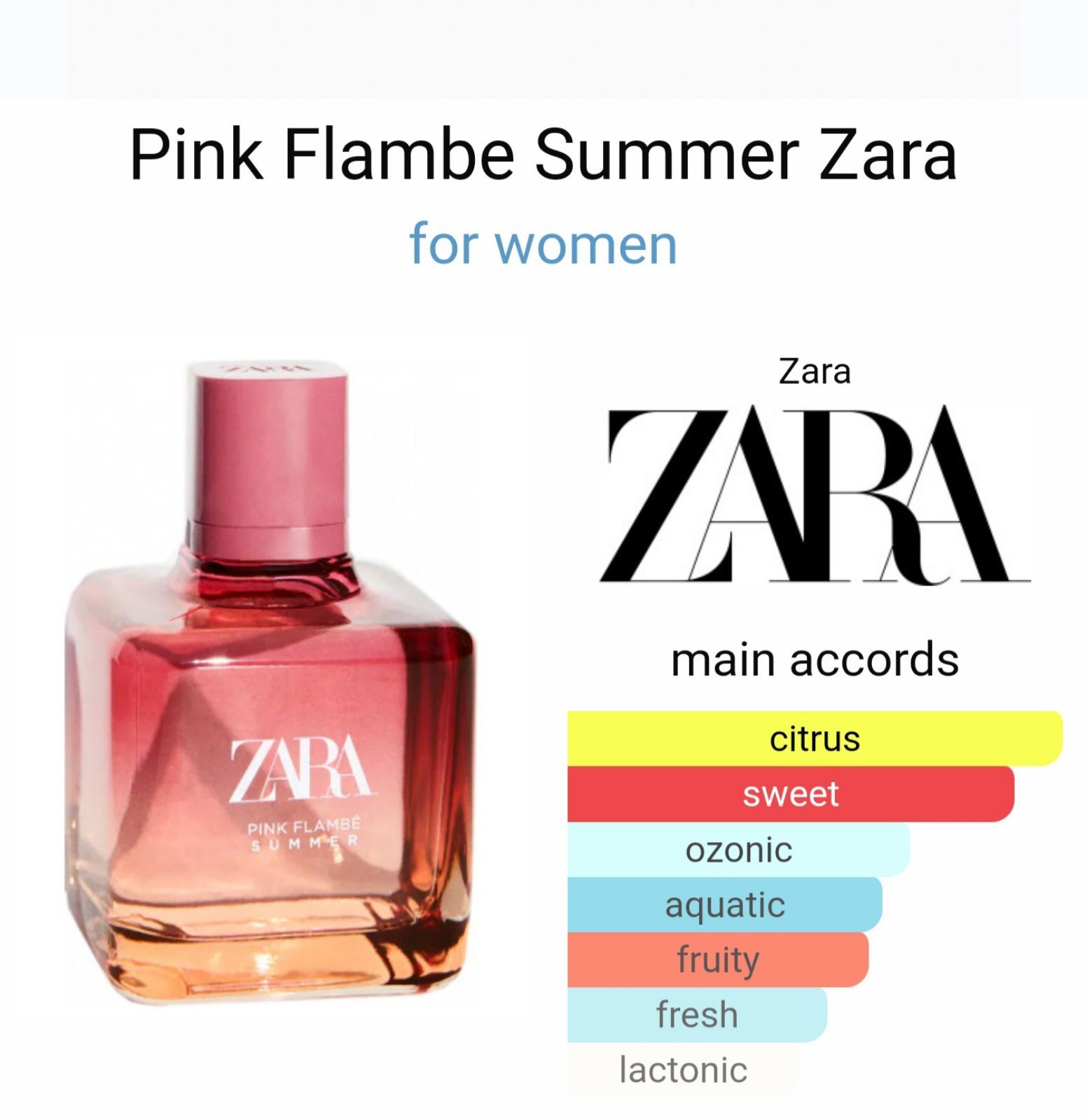 Zara perfume best sale pink flambe summer