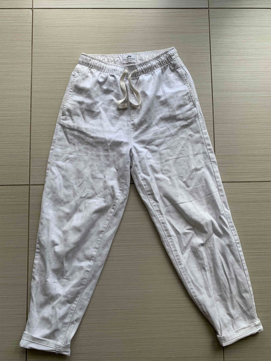 Women, White cotton on long pants