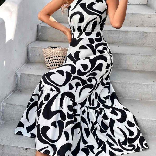 shein black and white dress Elegant Off-Shoulder & Cocktail Dress with Ruffled Organza, Slim Long Gown for Wedding Guest, Party & Prom (S): Buy Online at Best Price in Egypt SHEIN EZwear Women's Retro White