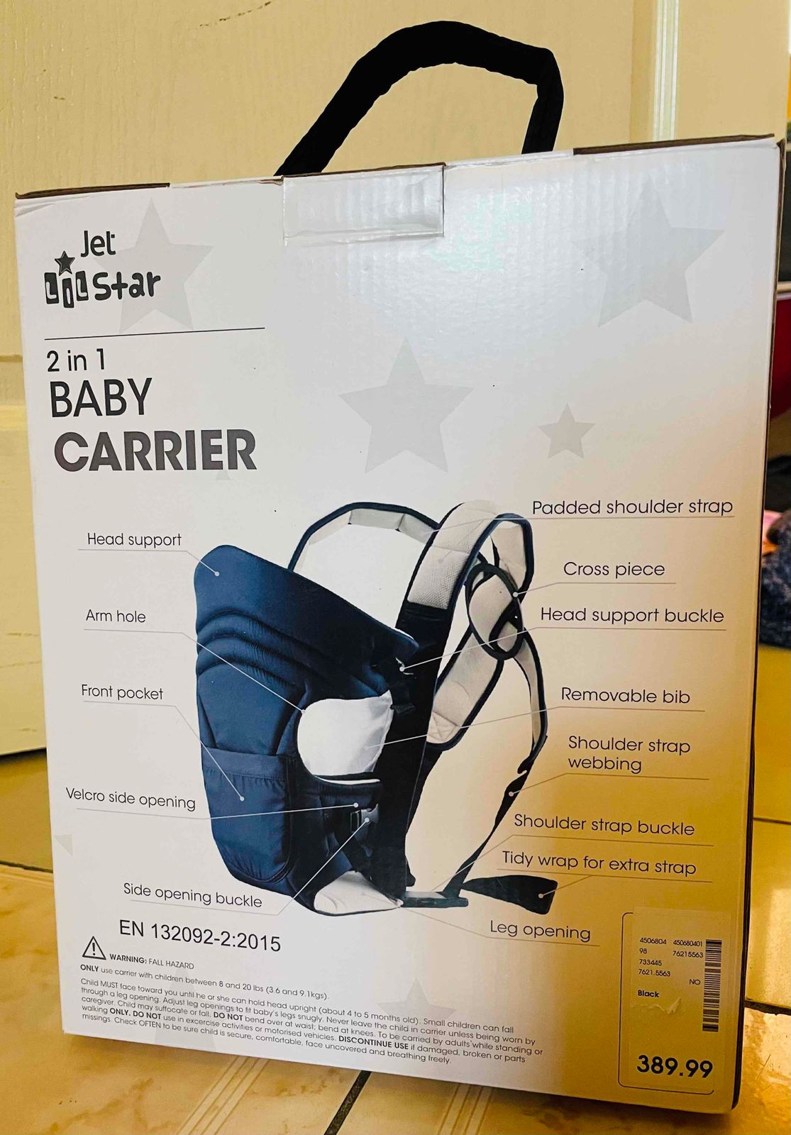 Black Baby carrier from jet