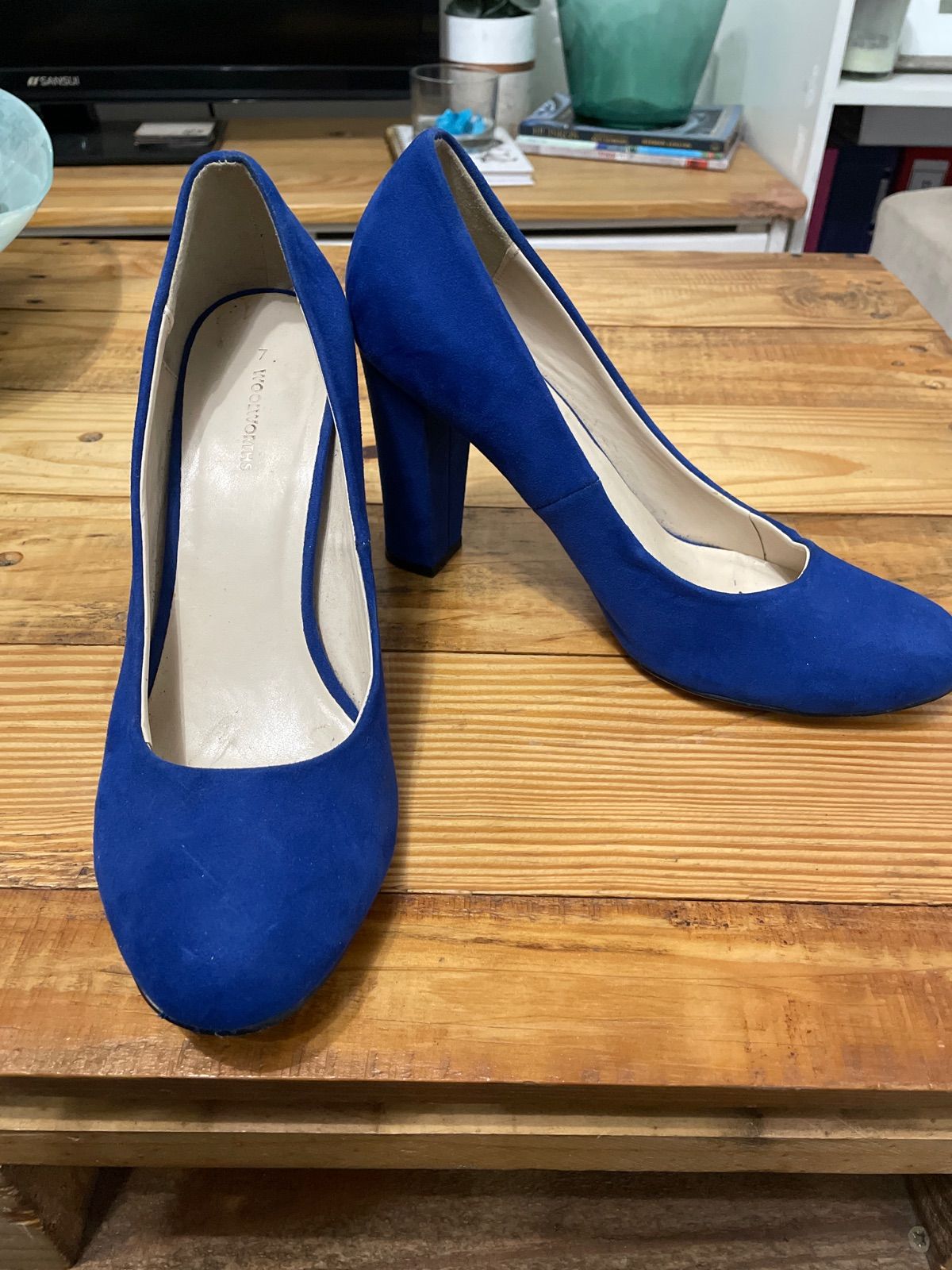 Royal blue suede on sale heels