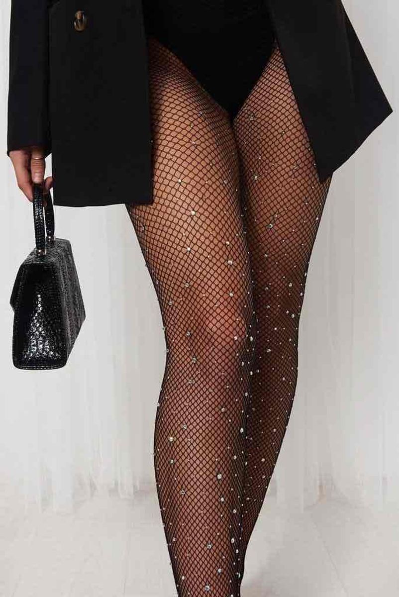 Women Rhinestone Fishnet Stockings Yaga SA
