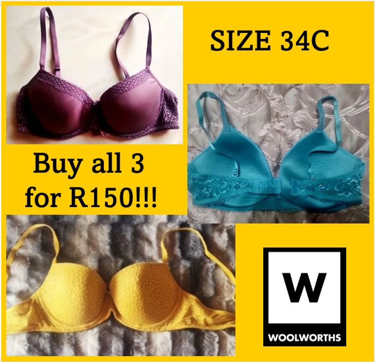 Women, WOOLWORTHS push-up bras. Stunning colou