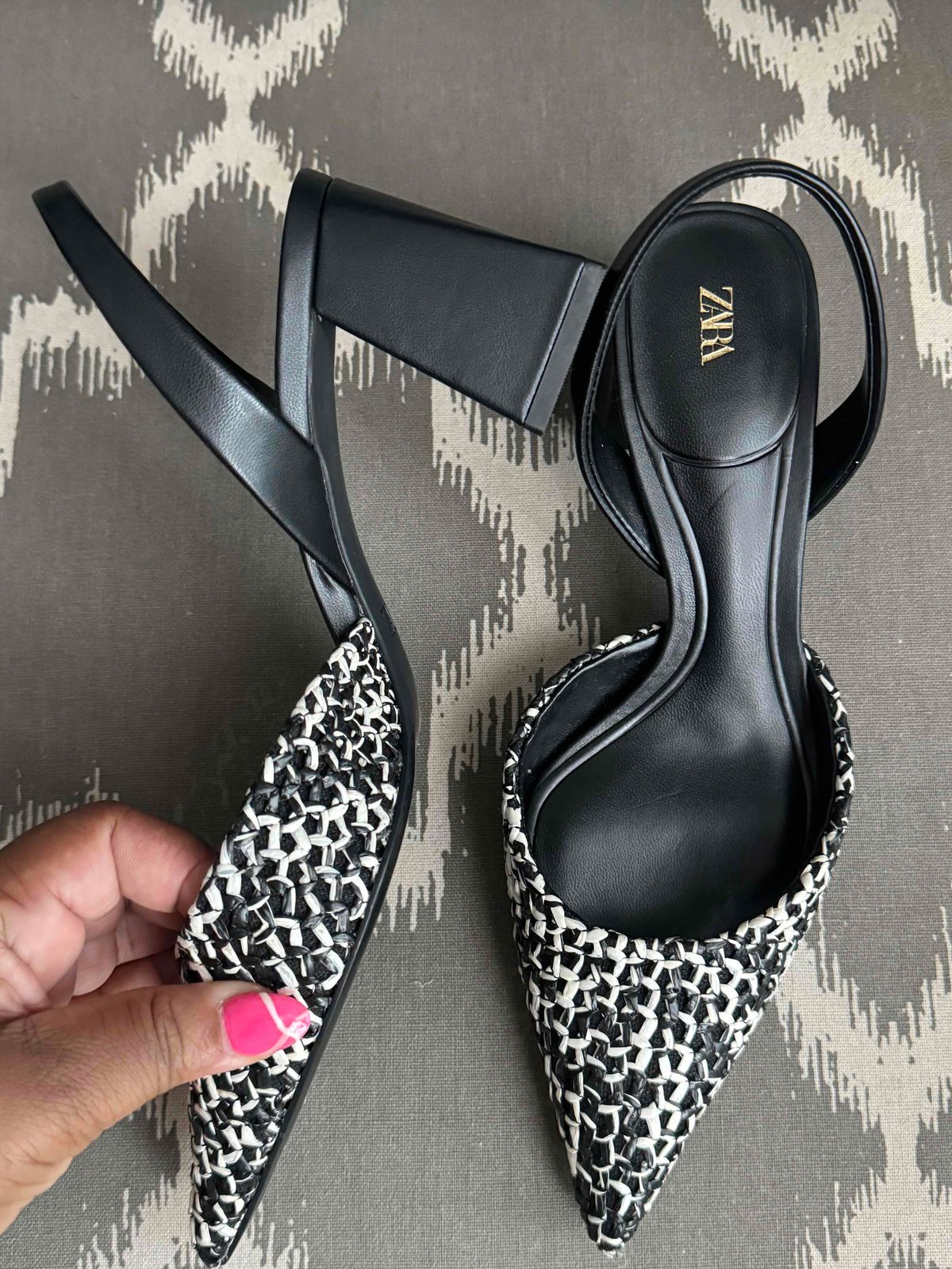 Zara- Leather Slingback Heels – Bagallery