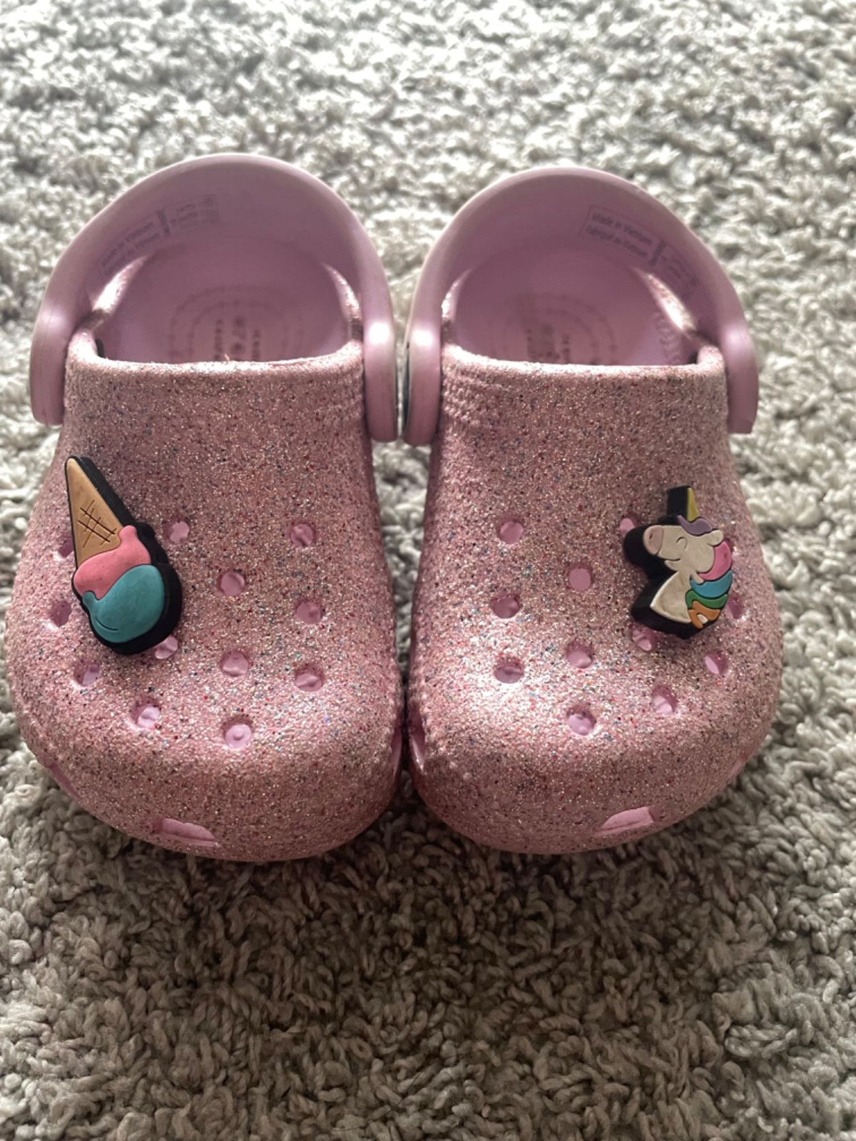 rose gold disney crocs