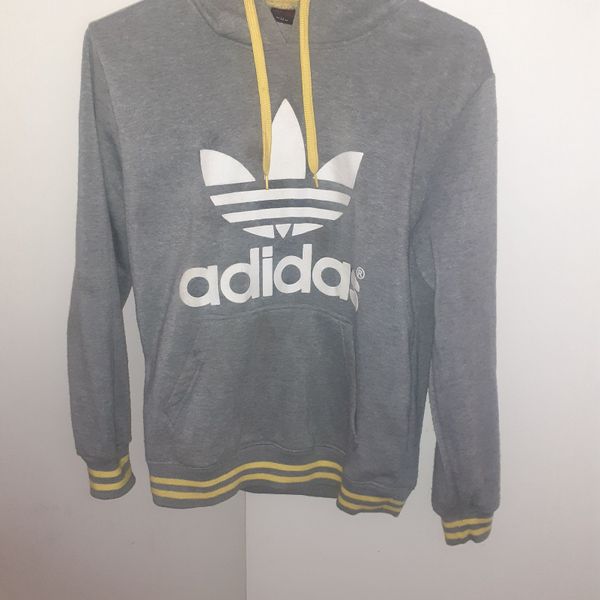 Adidas hoodie grey and yellow sales