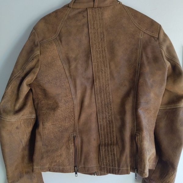 Vintage Orvis Brown Bandera Goat Suede Leather Jacket Size 41 OFF